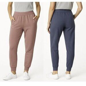 Eddie Bauer New Fleece Lounge Joggers Twilight Mauve Night Shadow Pants 2 Pack